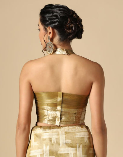 Golden Banarasi Jacquard Saree | Leemboodi