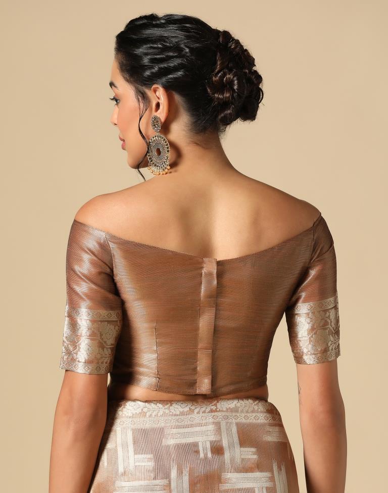 Brown Banarasi Jacquard Saree | Leemboodi