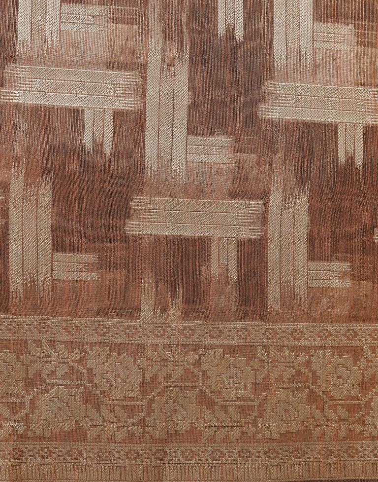 Brown Banarasi Jacquard Saree | Leemboodi