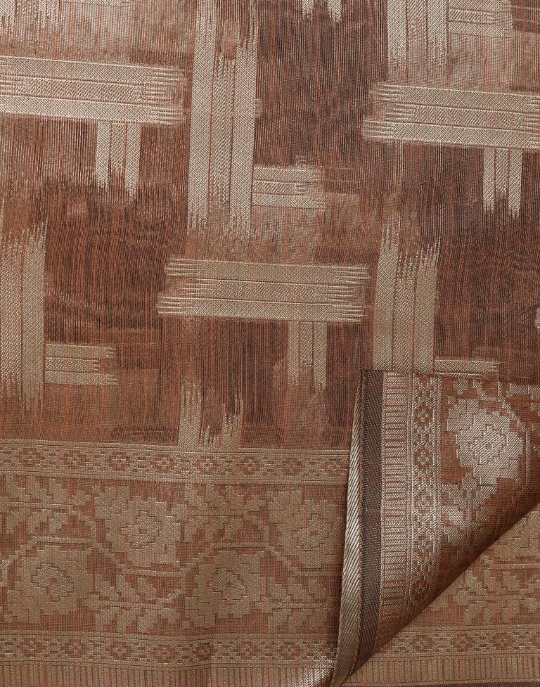 Brown Banarasi Jacquard Saree | Leemboodi