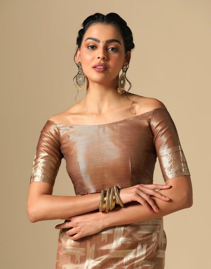 Brown Banarasi Jacquard Saree | Leemboodi