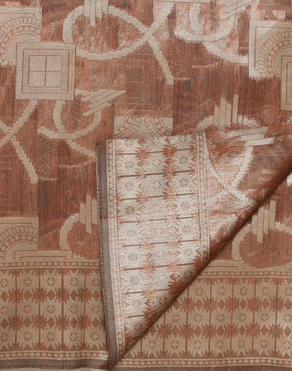 Brown Banarasi Jacquard Saree | Leemboodi