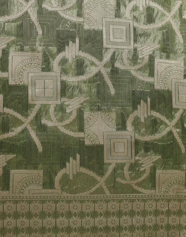 Mehandi Green Banarasi Jacquard Saree | Leemboodi