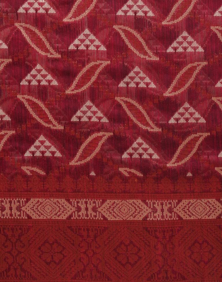 Maroon Banarasi Cotton Saree | Leemboodi