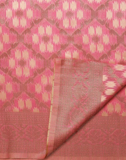 Pink Banarasi Cotton Saree | Leemboodi