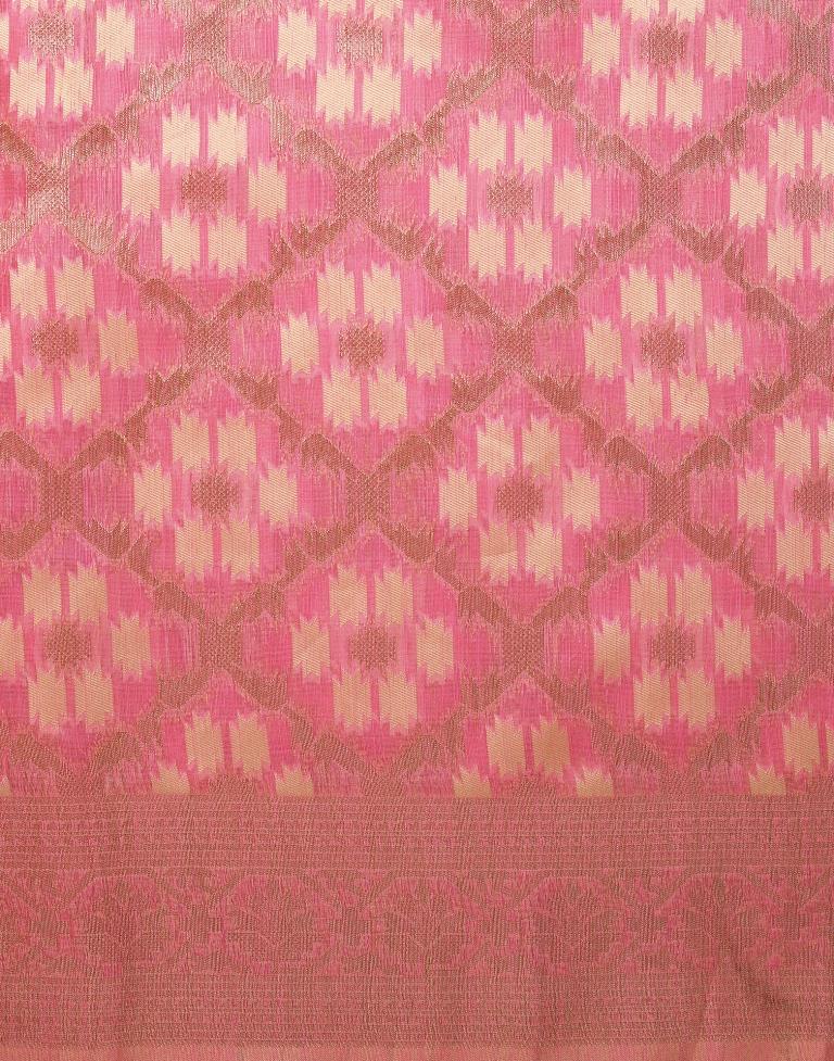 Pink Banarasi Cotton Saree | Leemboodi