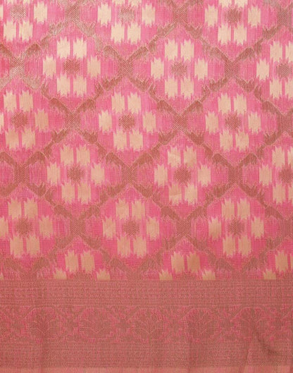 Pink Banarasi Cotton Saree | Leemboodi
