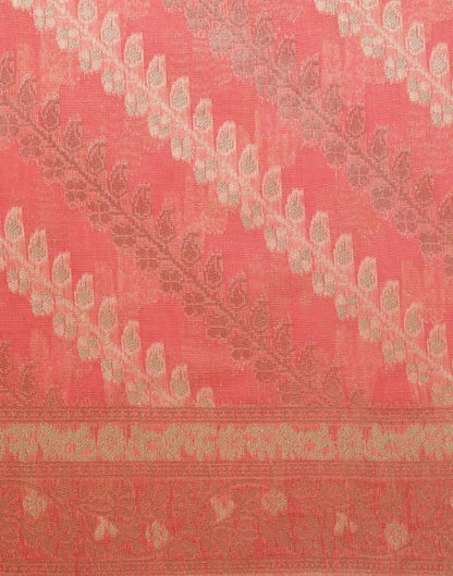 Rose Pink Banarasi Cotton Saree | Leemboodi