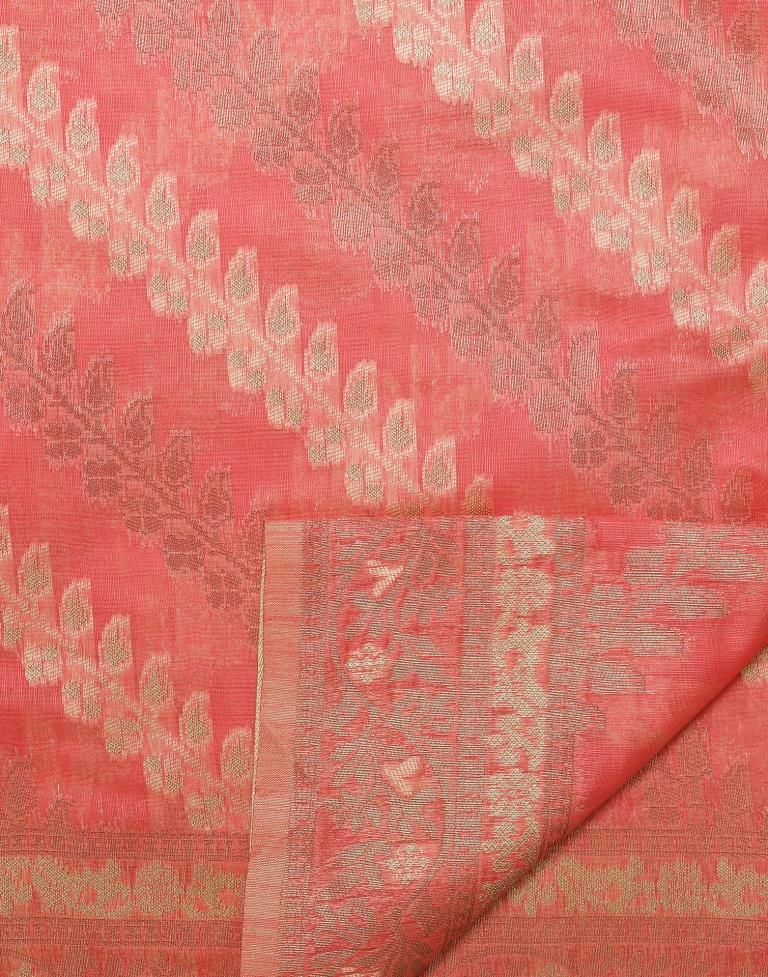 Rose Pink Banarasi Cotton Saree | Leemboodi