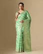 Turquoise Green Banarasi Cotton Saree | Leemboodi