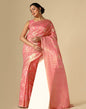 Coral Pink Banarasi Cotton Saree | Leemboodi