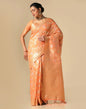 Orange Banarasi Cotton Saree | Leemboodi