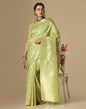 Light Green Banarasi Cotton Saree | Leemboodi