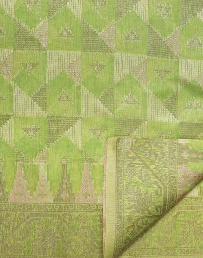 Light Green Banarasi Cotton Saree | Leemboodi