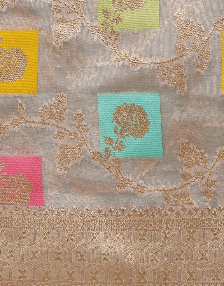 Grey Banarasi Silk Saree | Leemboodi