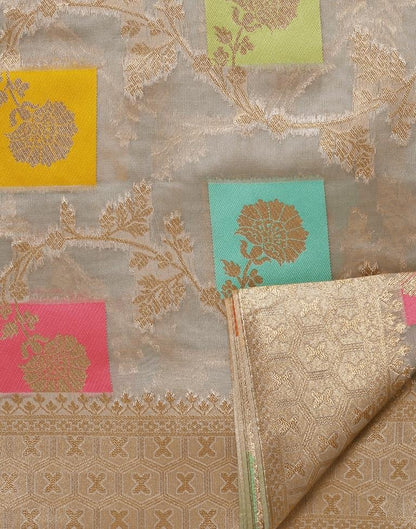 Grey Banarasi Silk Saree | Leemboodi