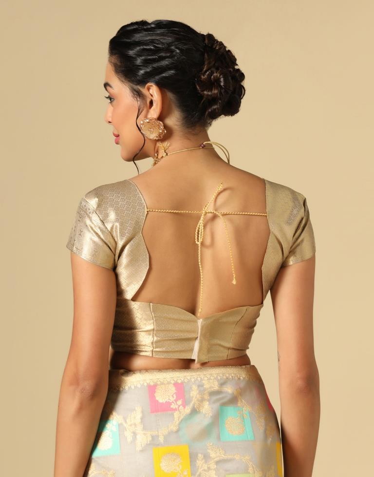 Grey Banarasi Silk Saree | Leemboodi