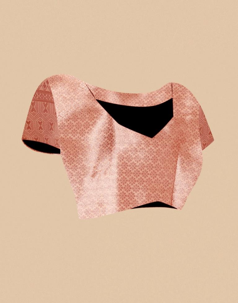 Coral Pink Banarasi Silk Saree | Leemboodi