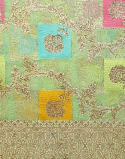 Pista Green Banarasi Silk Saree | Leemboodi