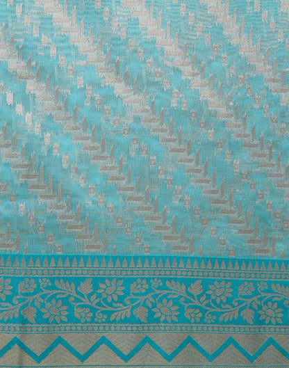 Sky Blue Banarasi Silk Saree | Leemboodi