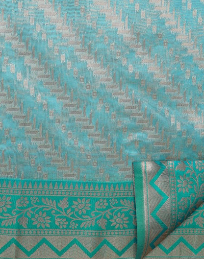 Sky Blue Banarasi Silk Saree | Leemboodi