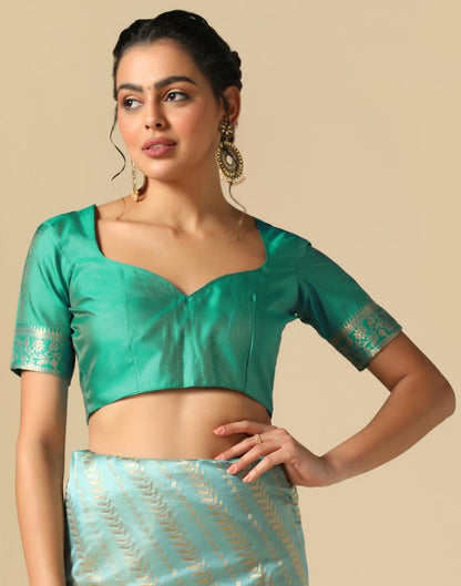 Sky Blue Banarasi Silk Saree | Leemboodi