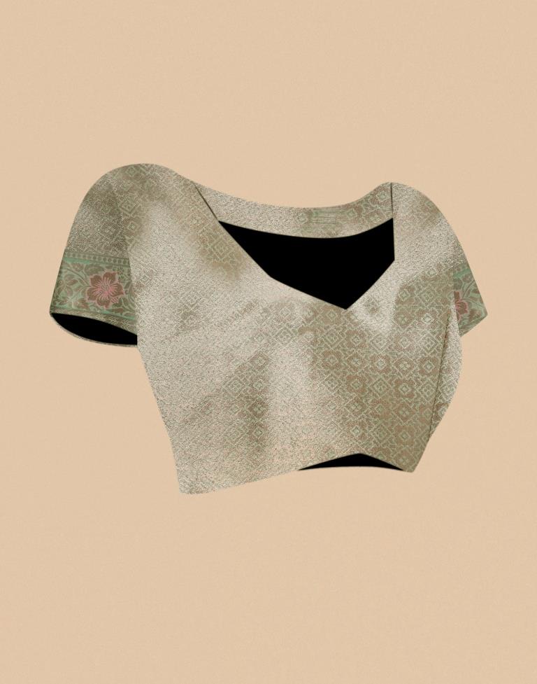 Mint Green Banarasi Silk Saree | Leemboodi