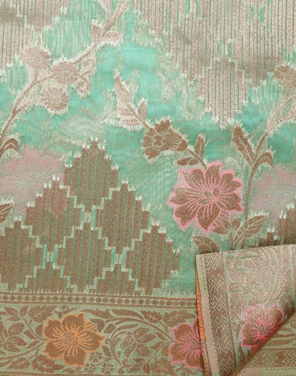 Mint Green Banarasi Silk Saree | Leemboodi