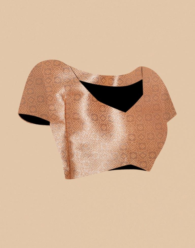 Light Orange Banarasi Silk Saree | Leemboodi