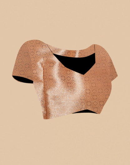 Light Orange Banarasi Silk Saree | Leemboodi