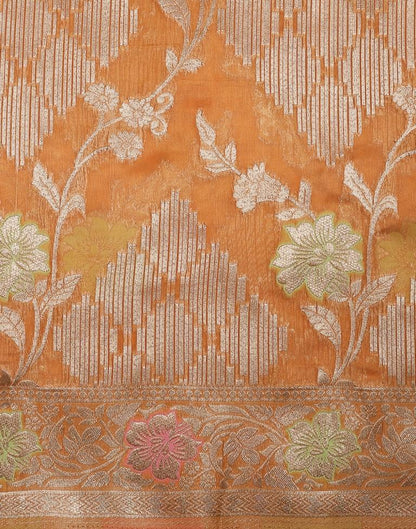 Light Orange Banarasi Silk Saree | Leemboodi