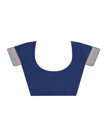 Navy Blue Cotton Saree | Leemboodi
