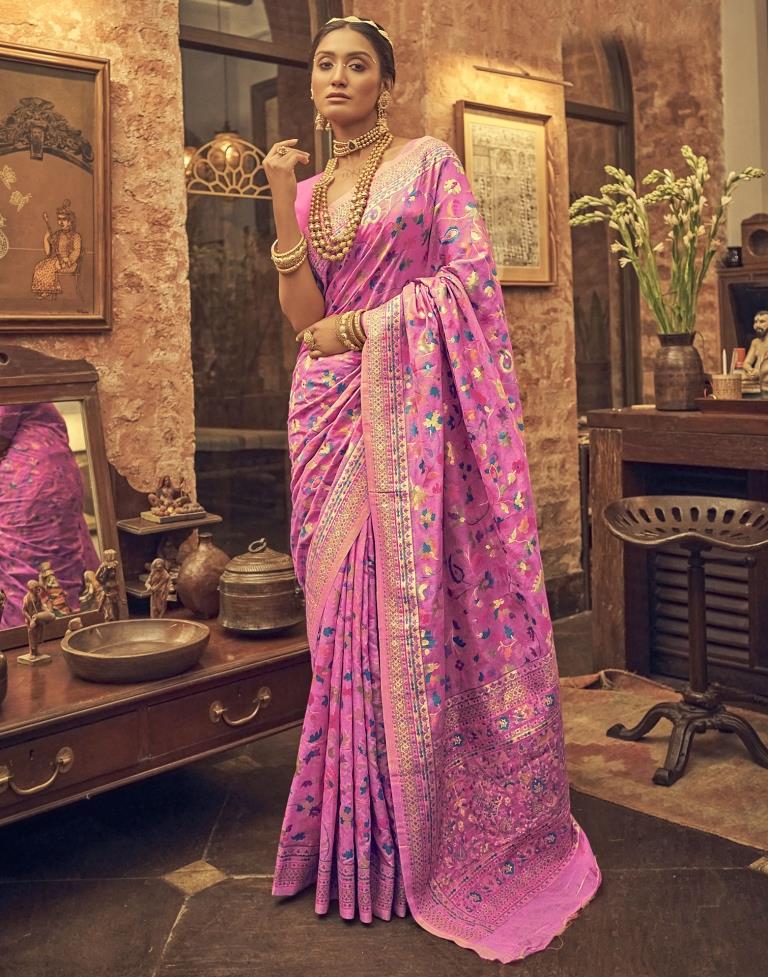 Pink Cotton Saree | Leemboodi
