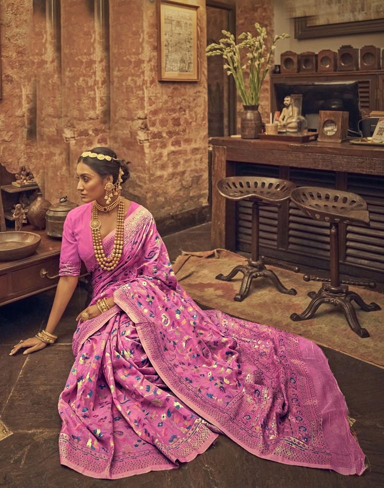 Pink Cotton Saree | Leemboodi