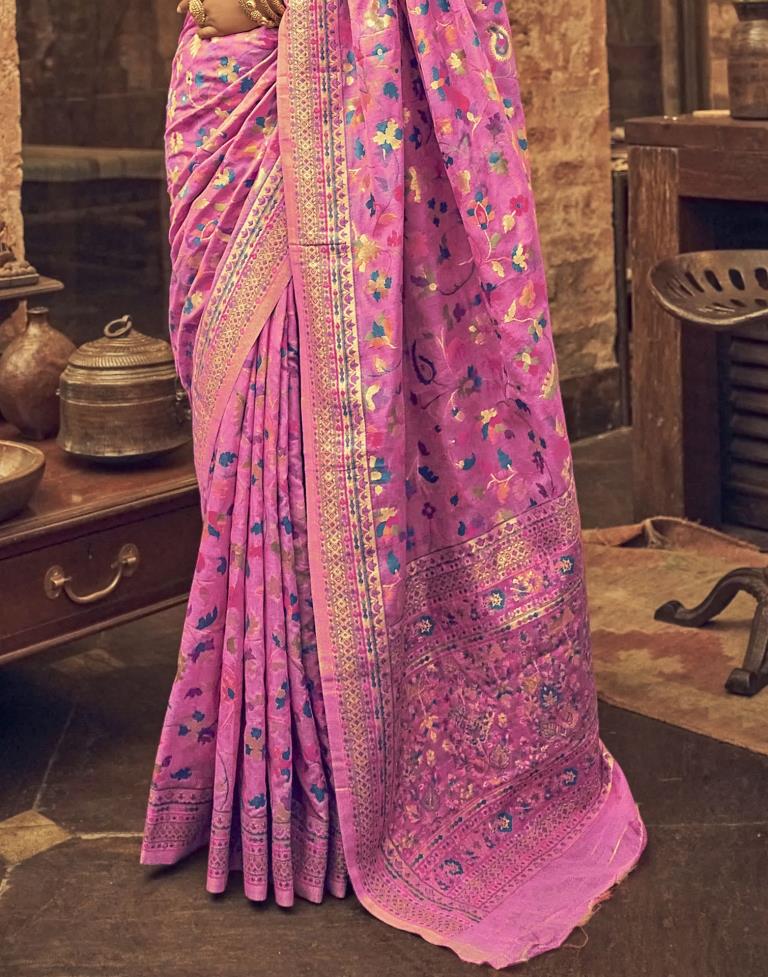 Pink Cotton Saree | Leemboodi