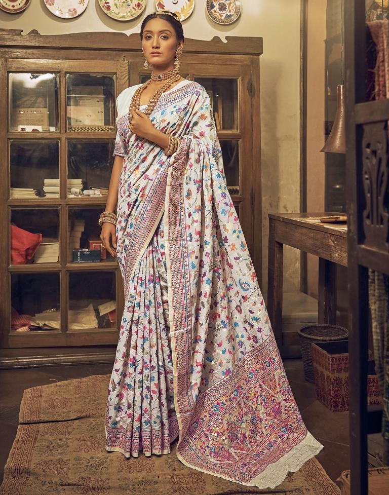 White Cotton Saree | Leemboodi