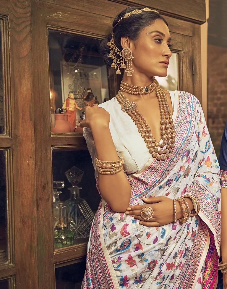 White Cotton Saree | Leemboodi