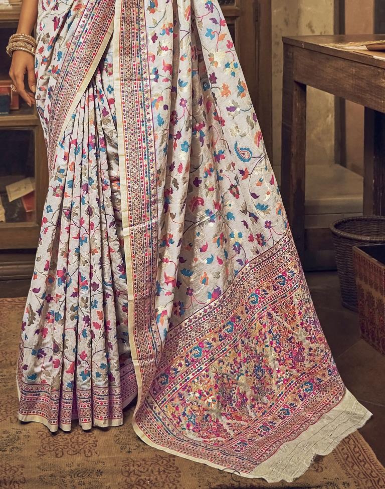 White Cotton Saree | Leemboodi