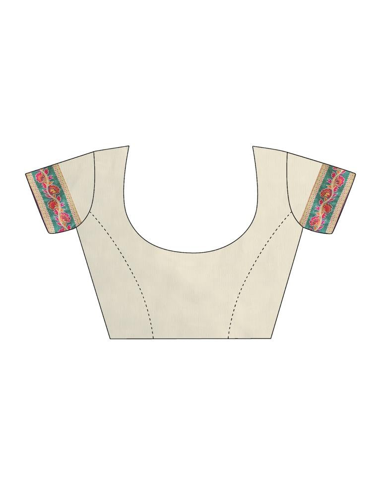 Off White Cotton Saree | Leemboodi