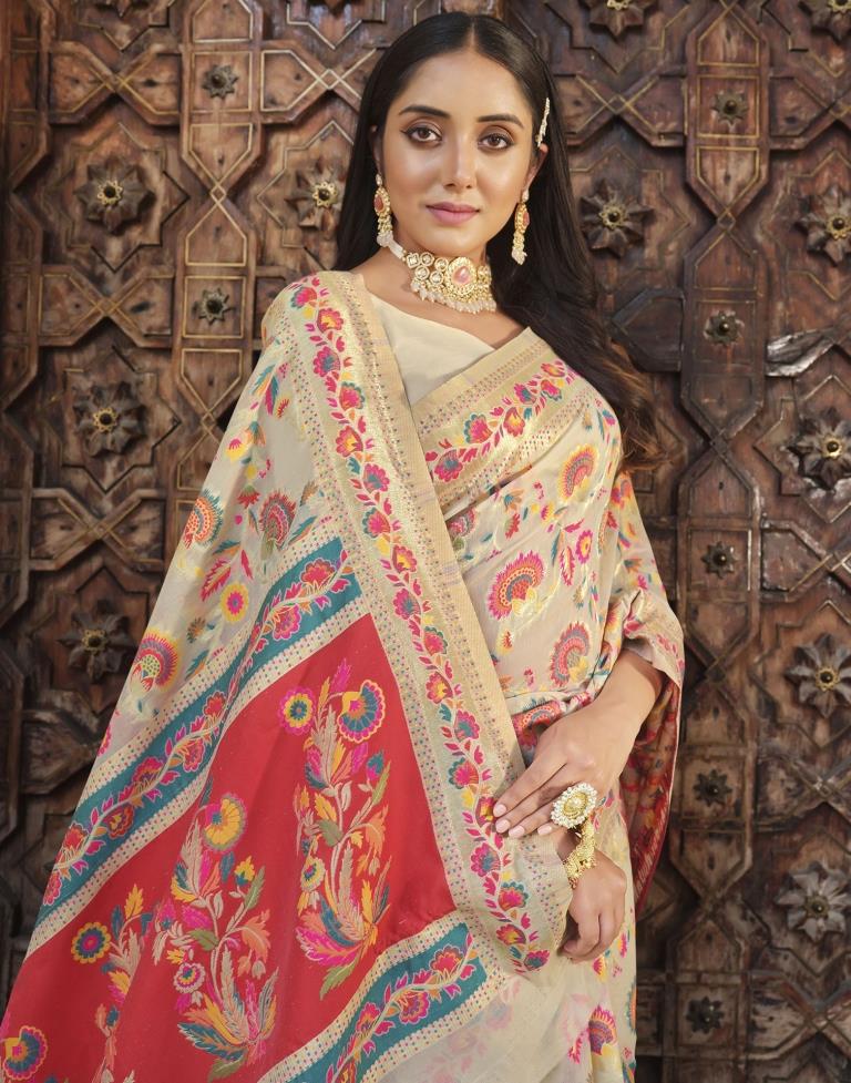 Off White Cotton Saree | Leemboodi