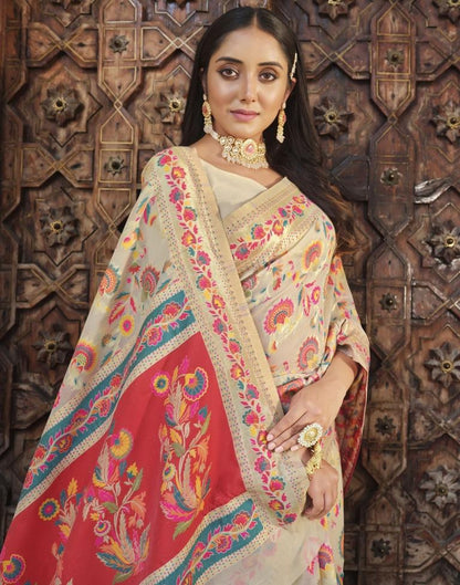 Off White Cotton Saree | Leemboodi