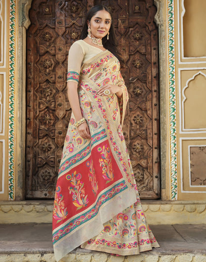 Off White Cotton Saree | Leemboodi