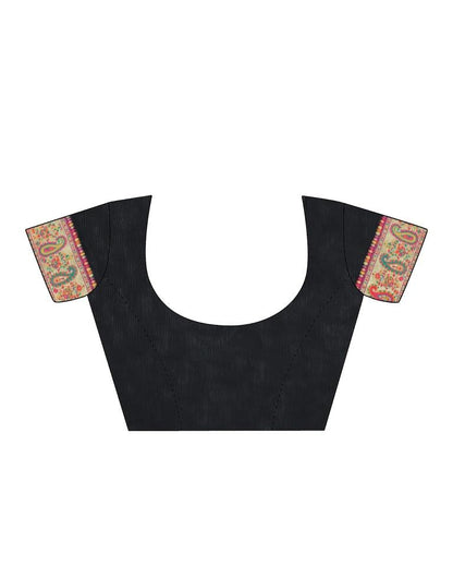 Black Silk Kashmiri Saree