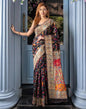 Black Silk Kashmiri Saree