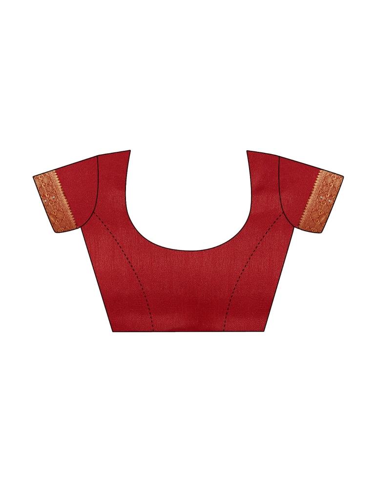 Maroon Linen Saree | Leemboodi