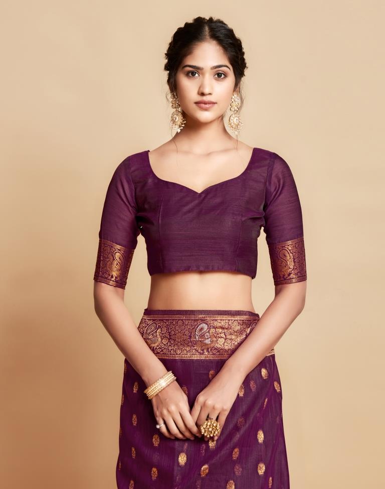 Wine Linen Saree | Leemboodi