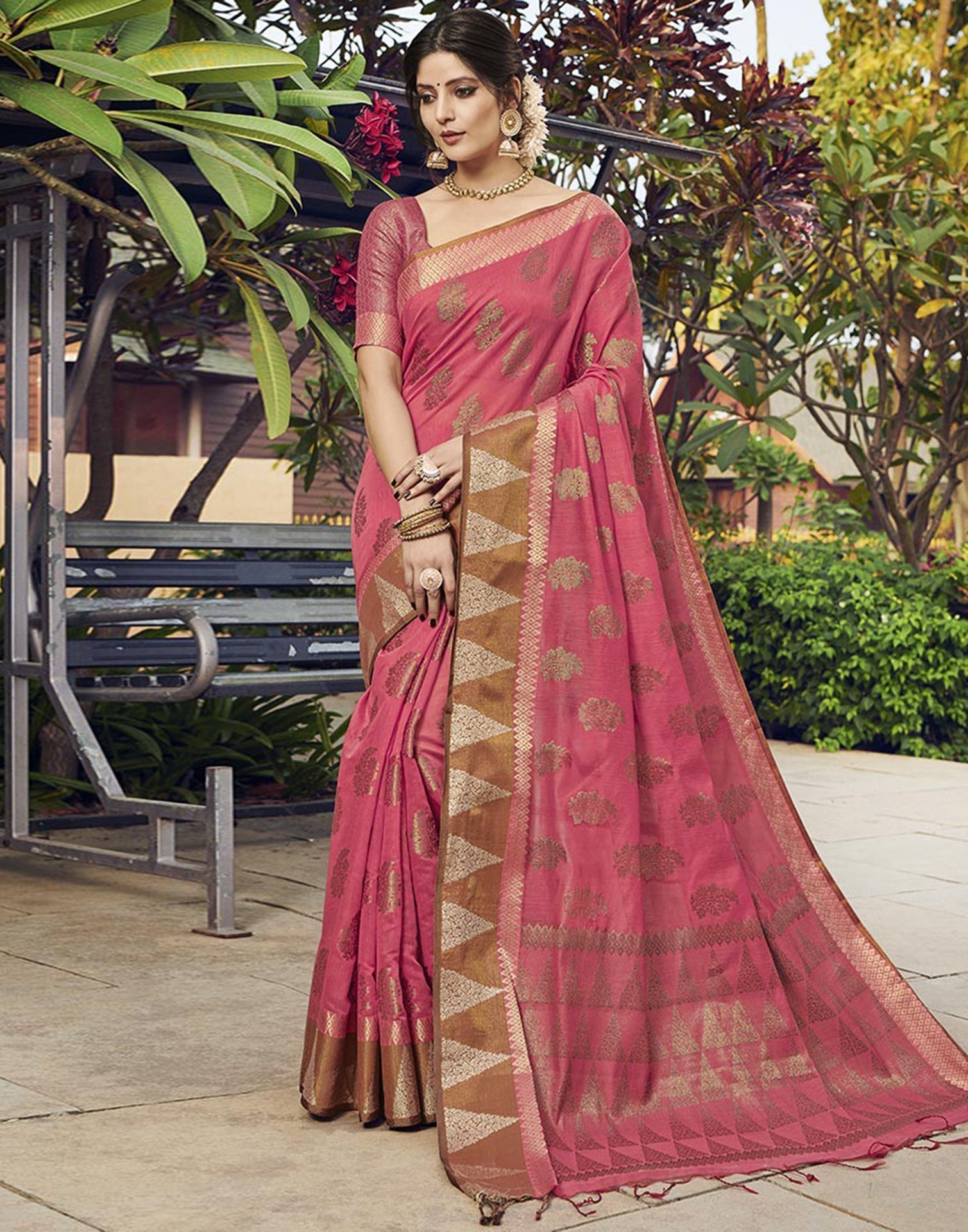 Pink Cotton Saree | Leemboodi