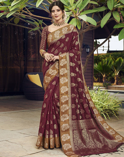 Maroon Cotton Saree | Leemboodi