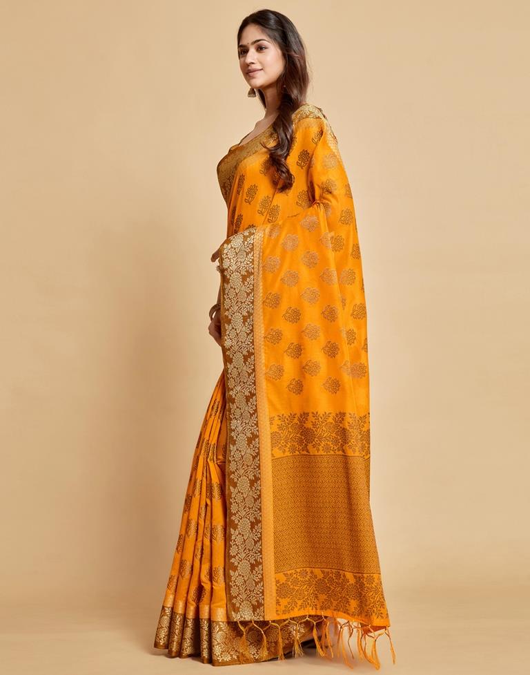 Yellow Cotton Saree | Leemboodi