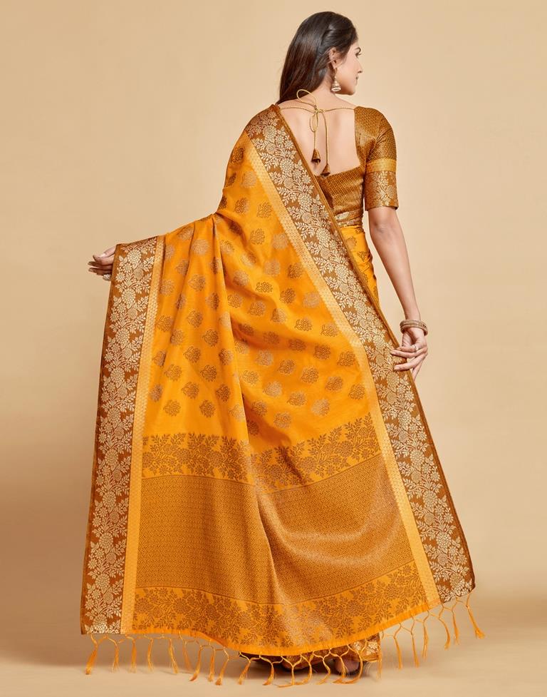 Yellow Cotton Saree | Leemboodi